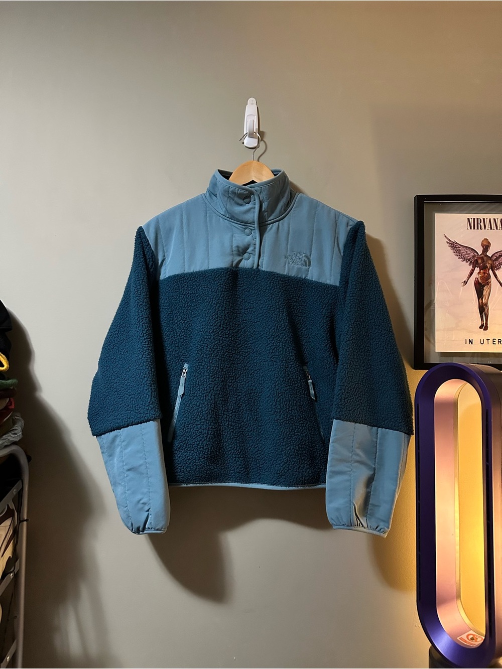 The North Face Women’s Two-Tone Blue Teddy Fleece Jacket